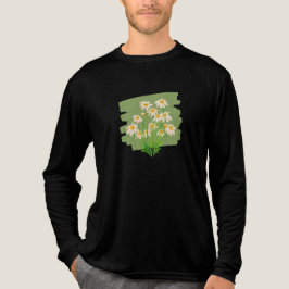 Camiseta Triblenda Rustic Floral Design on Green Background