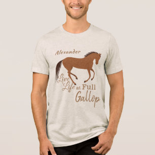Camiseta Triblenda Rustic Horse Faux Leather Live Life Inspiration