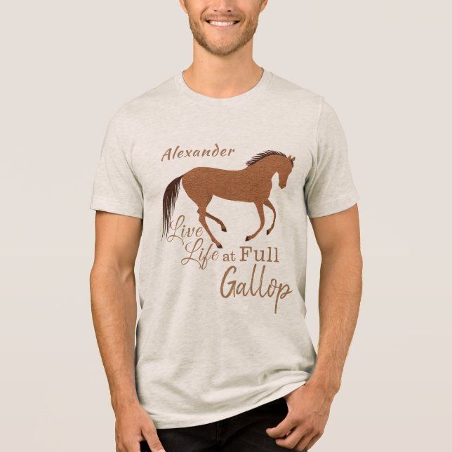 Camiseta Triblenda Rustic Horse Faux Leather Live Life Inspiration (Anverso)