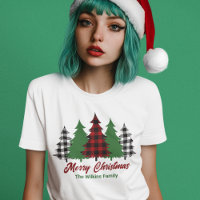 Rústico rojo plaid navidad feroz árbol femenino