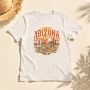Camiseta Triblenda Ruta 66 de Arizona Atardecer Desértico Vintage