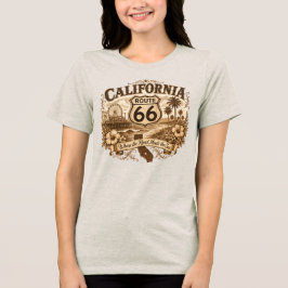 Camiseta Triblenda Ruta 66 Retro Sepia del Muelle de Santa Mónica Cal