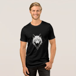 Camiseta Triblenda Sacred White Wolf – Geometric Spirit Design