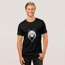 Camiseta Triblenda Sacred White Wolf – Geometric Spirit Design