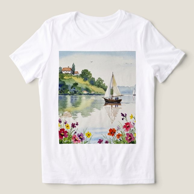 Camiseta Triblenda Sailboat on a quiet lake (Diseño delantero )