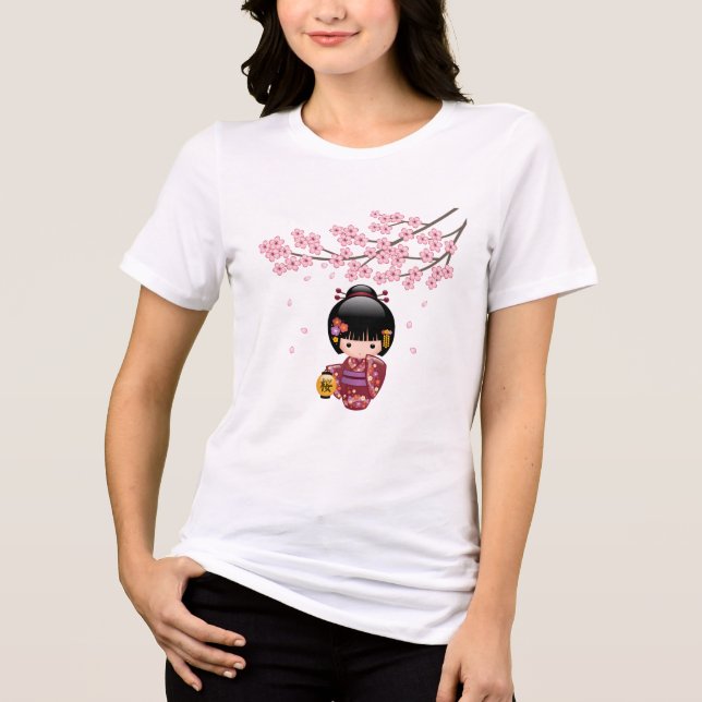 Camiseta Triblenda Sakura Kokeshi Doll Geisha Chica (Anverso)