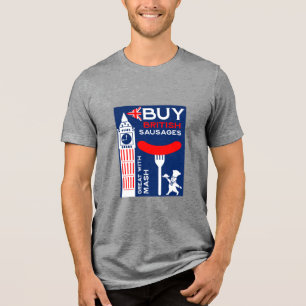 Camiseta Triblenda Salchicha Británica Y Cocina De Masas