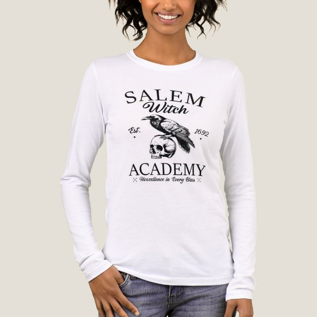 Camiseta Triblenda Salem Witch Academy Halloween  (Anverso)
