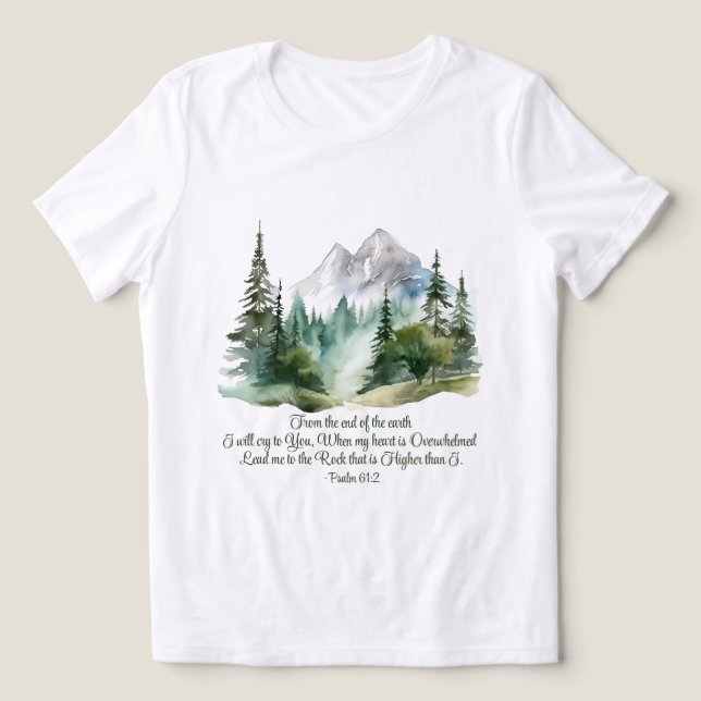 Camiseta Triblenda Salmo 61:2 Conduce a la montaña de las Escrituras  (Diseño delantero )