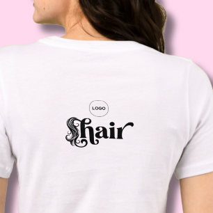 Camiseta Triblenda Salón de Belleza con Logo del Empleado Blanco