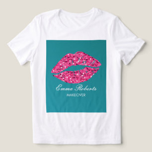 Camiseta Triblenda Salón de belleza de los labios verdes verde azulad