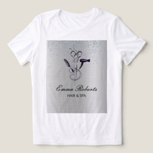 Camiseta Triblenda Salón de belleza de Purpurina plateado