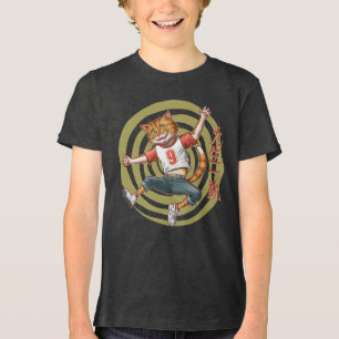 Camiseta Triblenda Saltar gato - estilo japonés