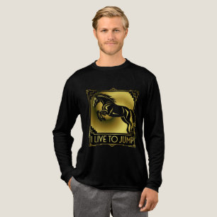 Camiseta Triblenda Salto a caballo vivo para saltar el Art Deco