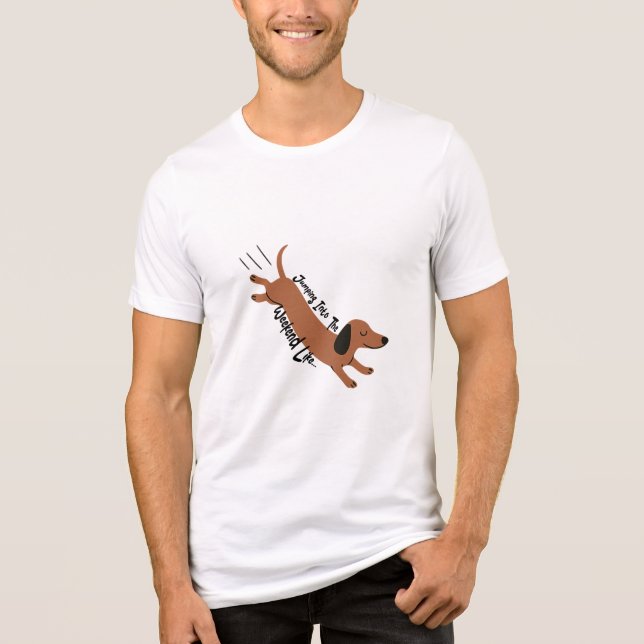 Camiseta Triblenda Salto al fin de semana - Diseño lúdico (Anverso)