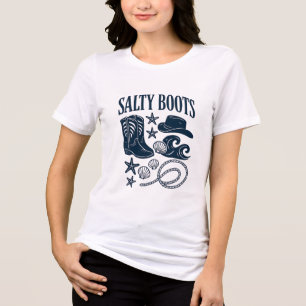 Camiseta Triblenda Salty Boots Coastal Cowgirl