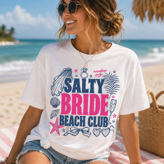 Camiseta Triblenda Salty Bride Beach Club Miembros Sólo Azul Marino R