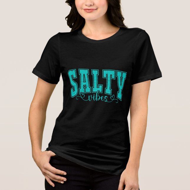 Camiseta Triblenda Salty Vibes – Funny Beach Tee, Summer Vacation (Anverso)