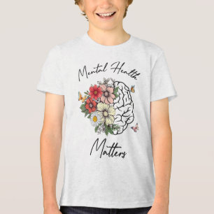 Camiseta Triblenda Salud Mental S Cerebro Floral Awareno De Salud Men