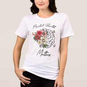 Camiseta Triblenda Salud Mental S Cerebro Floral Awareno De Salud Men