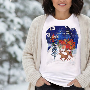 Camiseta Triblenda Saludo desde el pueblo North Moose