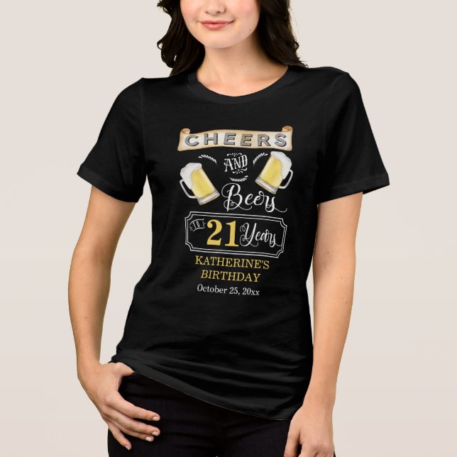Camiseta Triblenda Saludos y cervezas al partido de cumpleaños T-Shi  (Anverso)