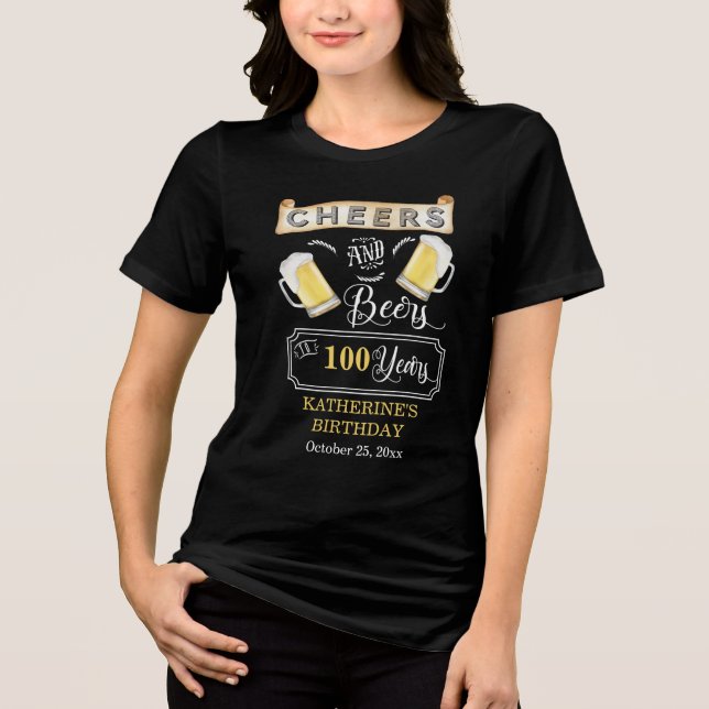 Camiseta Triblenda Saludos y cervezas al partido de cumpleaños T-Shi  (Anverso)
