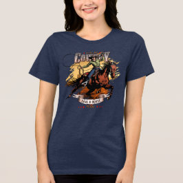Camiseta Triblenda Salva un Caballo; Monta un Vaquero | Mujeres