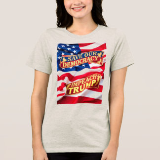 Camiseta Triblenda Salvar la democracia impregna a Trump