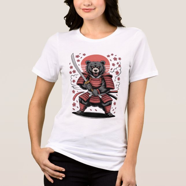 Camiseta Triblenda Samurai Bear  Women's Tri-blend T-Shirt (Anverso)