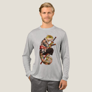 Camiseta Triblenda Samurái Camaleón: Guerrero Tatuado con Katana