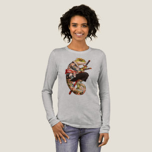 Camiseta Triblenda Samurái Camaleón: Guerrero Tatuado con Katana
