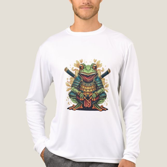 Camiseta Triblenda Samurai frog warrior Tri-blend Long Sleeve Shirt (Anverso )
