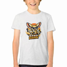 Sand Surfer Fennec Fox Desert Surfing Cartoon Desi