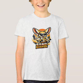 Camiseta Triblenda Sand Surfer Fennec Fox Desert Surfing Cartoon Desi