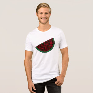 Camiseta Triblenda sandía palestina Tatuaje rojo bordado