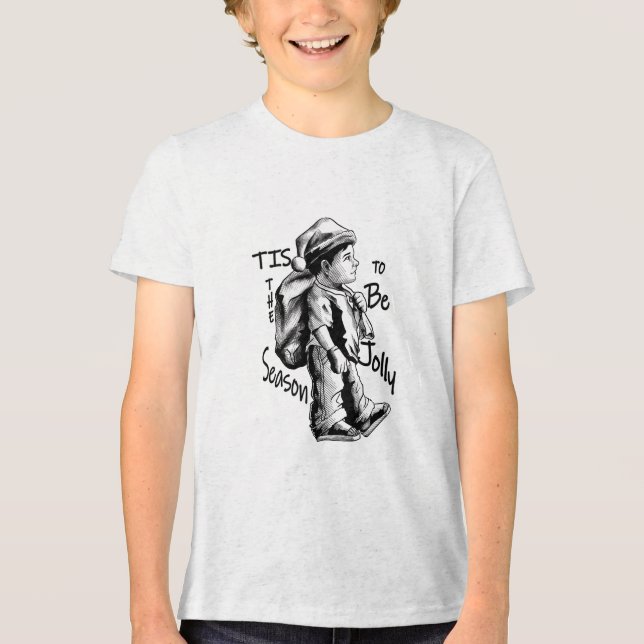 Camiseta Triblenda "Santa ayudante en acción" (Anverso)