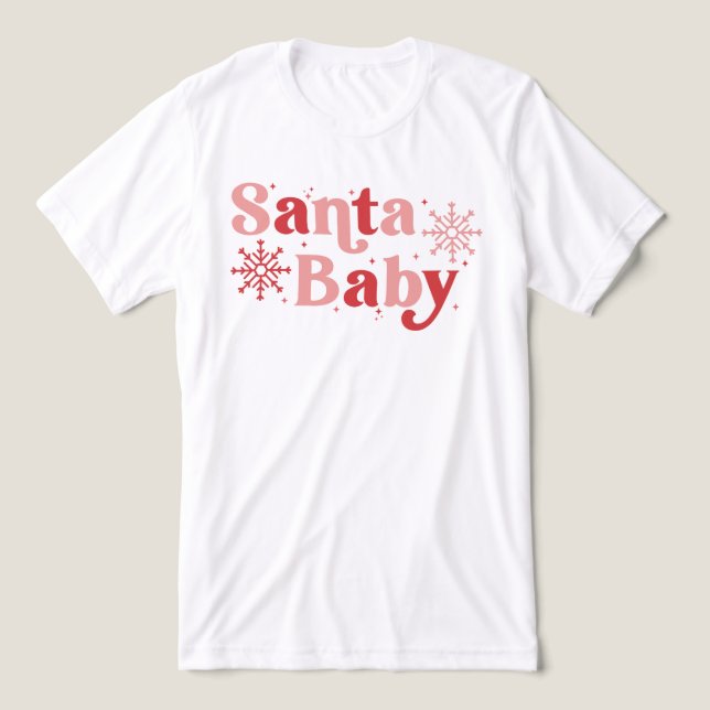 Camiseta Triblenda Santa Bebé - Diseño de tipografía de vacaciones di (Diseño delantero )