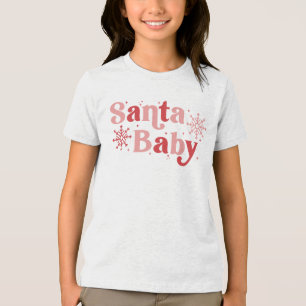 Camiseta Triblenda Santa Bebé - Diseño de tipografía de vacaciones di