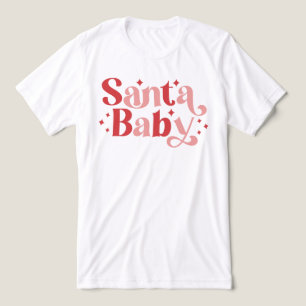 Camiseta Triblenda Santa Bebé - Navidades retro Tipografía