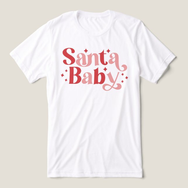 Camiseta Triblenda Santa Bebé - Navidades retro Tipografía (Diseño delantero )