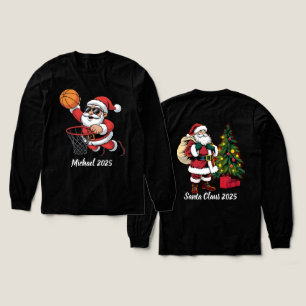 Camiseta Triblenda Santa Claus de Navidad personalizado lanzando balo