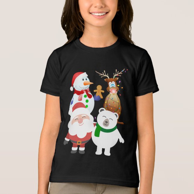 Camiseta Triblenda Santa Claus y Navidades de amigos (Anverso)