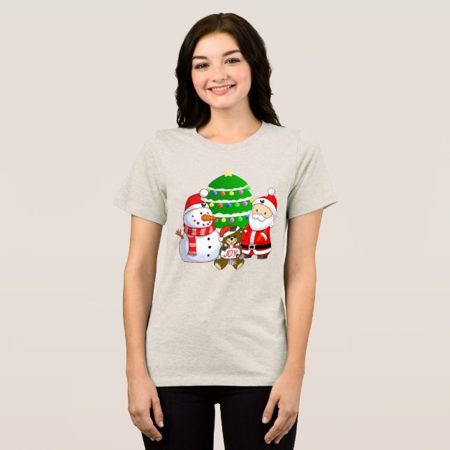 Camiseta Triblenda Santa Claus y Navidades de amigos (Anverso Completo )