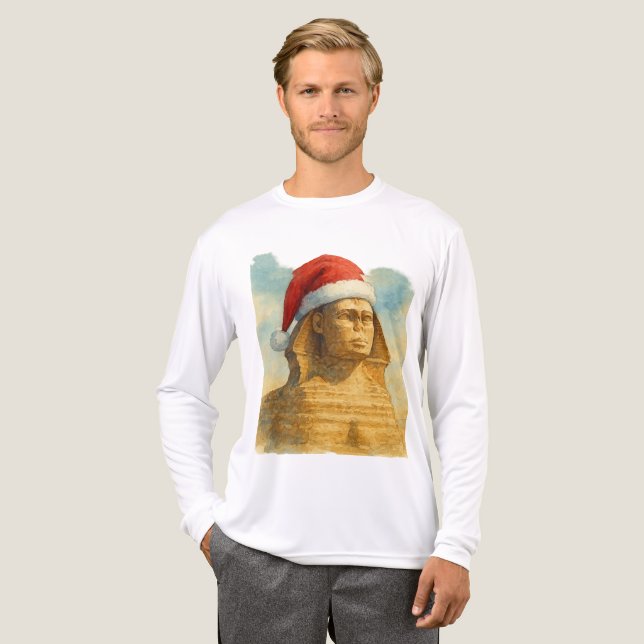 Camiseta Triblenda Santa Hat Sphinx Egyptian Christmas & New year art (Anverso Completo)