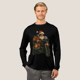 Camiseta Triblenda Santa llegando a la ciudad en motocicleta -