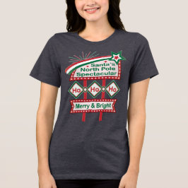 Camiseta Triblenda Santa Marquee Retro - Ho Ho Merry & Bright