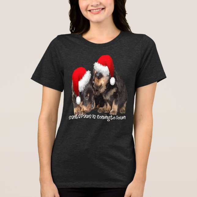 Camiseta Triblenda Santa Paws Llega A La Ciudad De La Noche De Los Ro (Anverso)