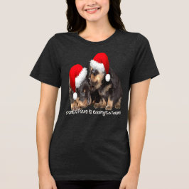 Camiseta Triblenda Santa Paws viene a la ciudad Cute Rottweiler Navid