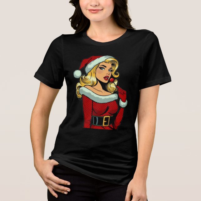 Camiseta Triblenda Santa Pinup: Pop Art Glam (Anverso)